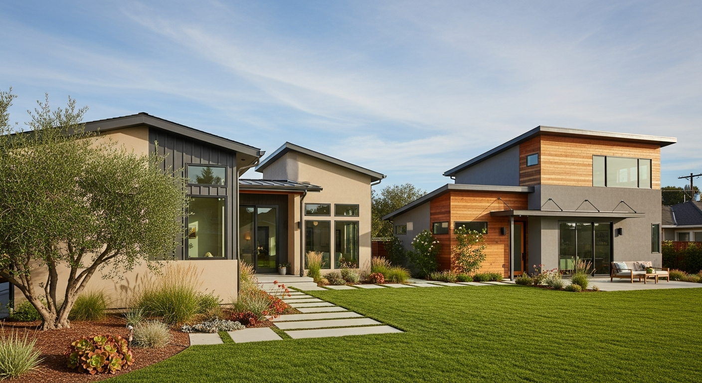 California backyard with detached ADU cottage
