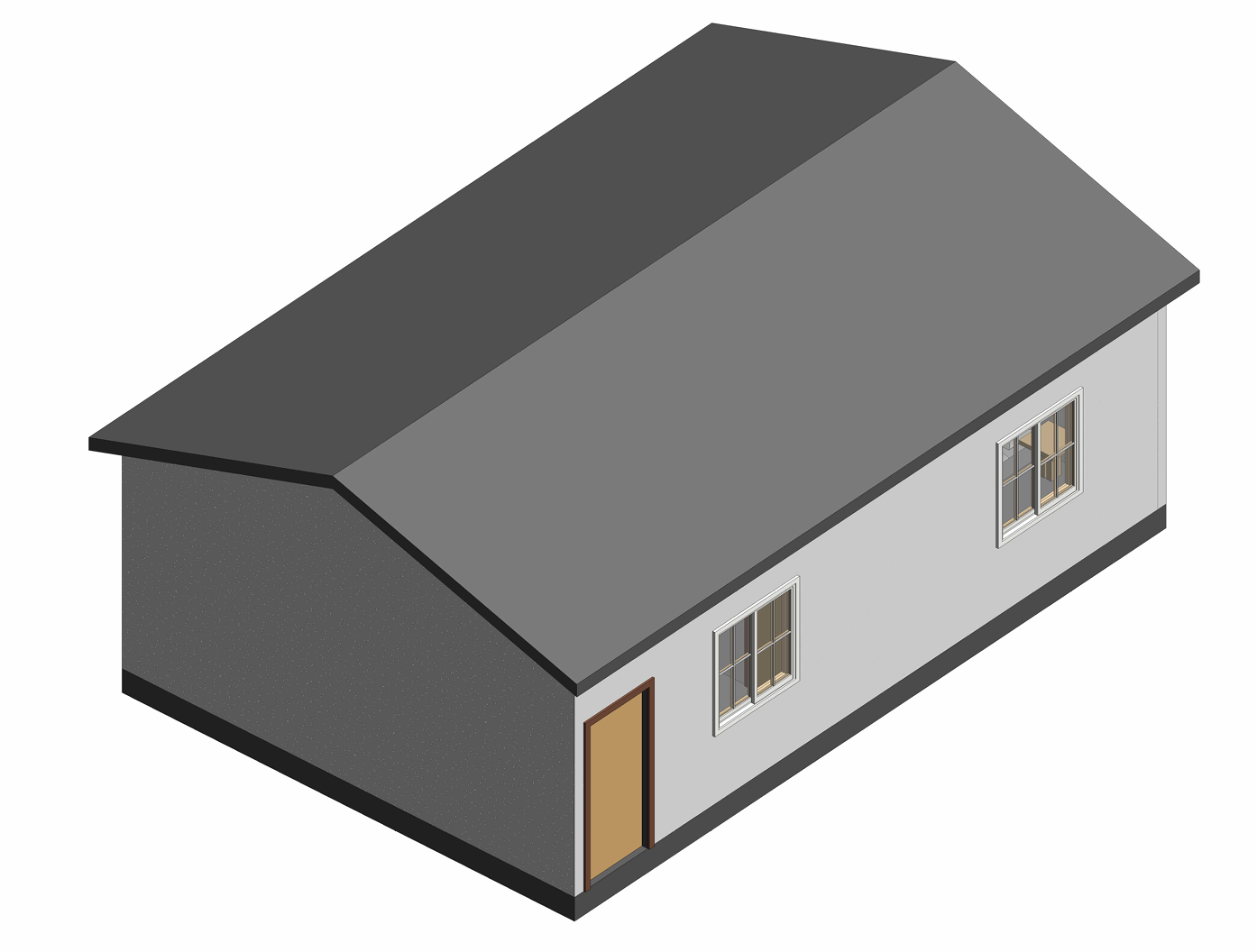 Topanga ADU 3D exterior view - pitched roof design view 2