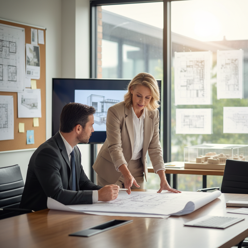 What Is AB 976 and How It Changed Owner Occupancy Rules for ADUs in California — A homeowner confidently discussing ADU plans with a professional architect or b