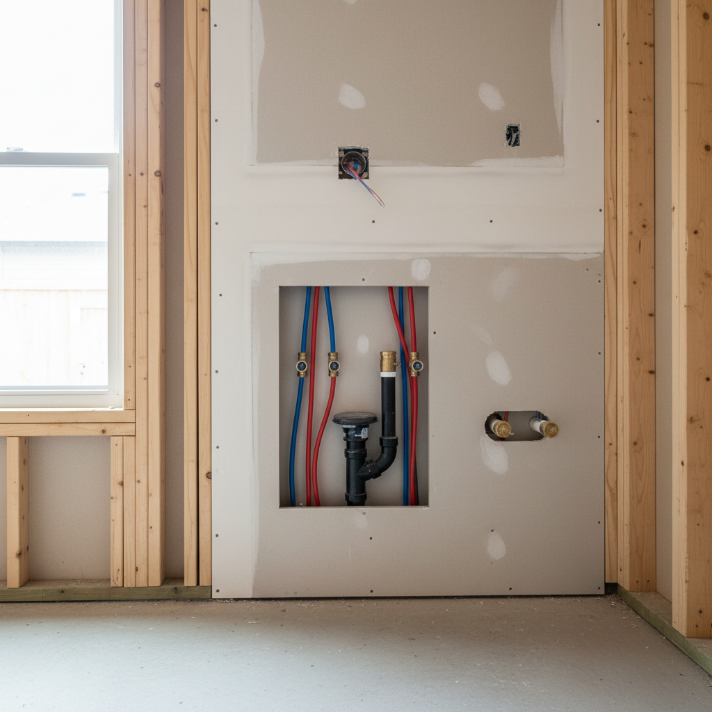 What Is a Stub-Out in ADU Plumbing and Why It Matters for Future Connections — Photorealistic image demonstrating the concept of future-proofing in an ADU. Show