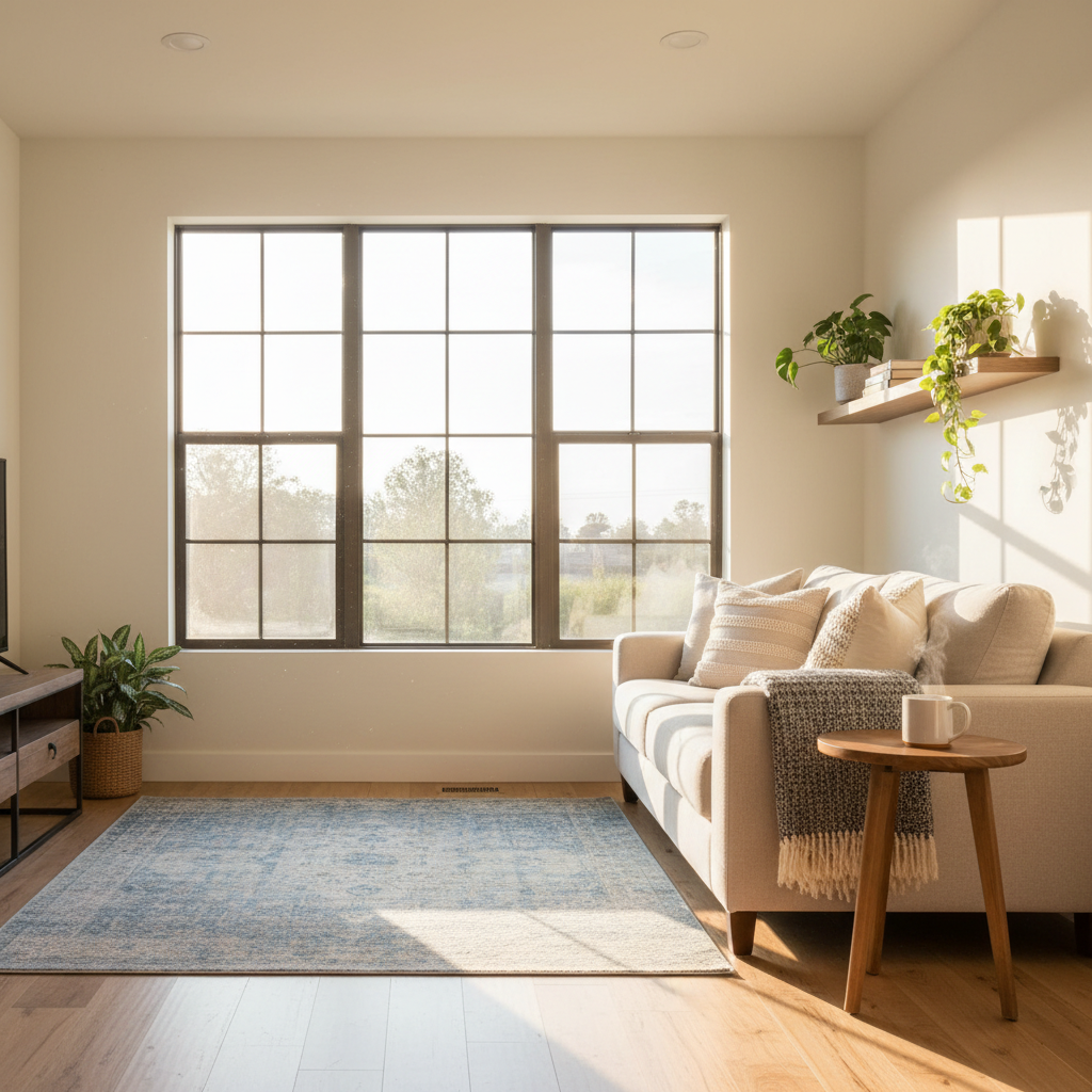 What Is a Thermal Bridge and How ADU Designs Work to Minimize It — An interior view of a modern ADU living space, bright and comfortable, with sunlight streamin
