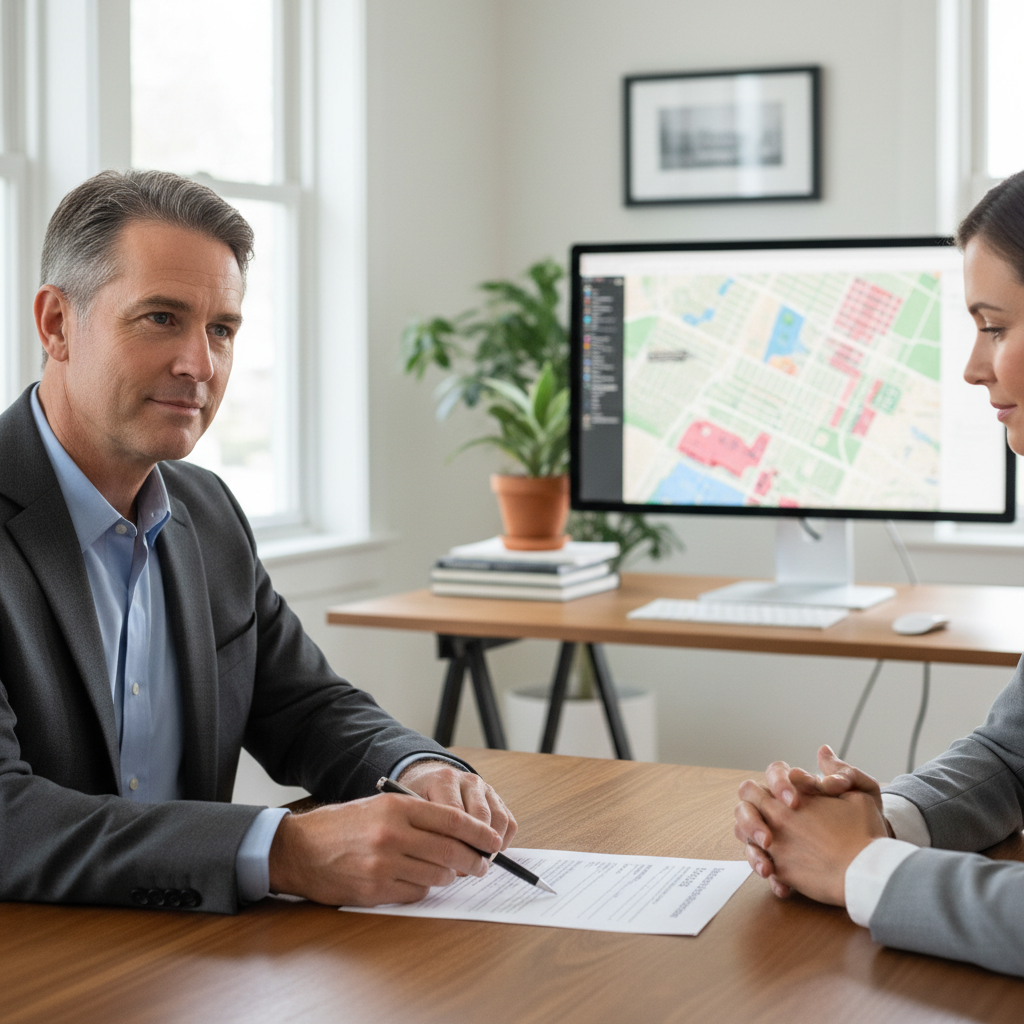 Annual Rental Inspections: Do They Apply to ADUs in CA? — A homeowner, looking thoughtful but reassured, sitting at a table with a city official or ADU expert.
