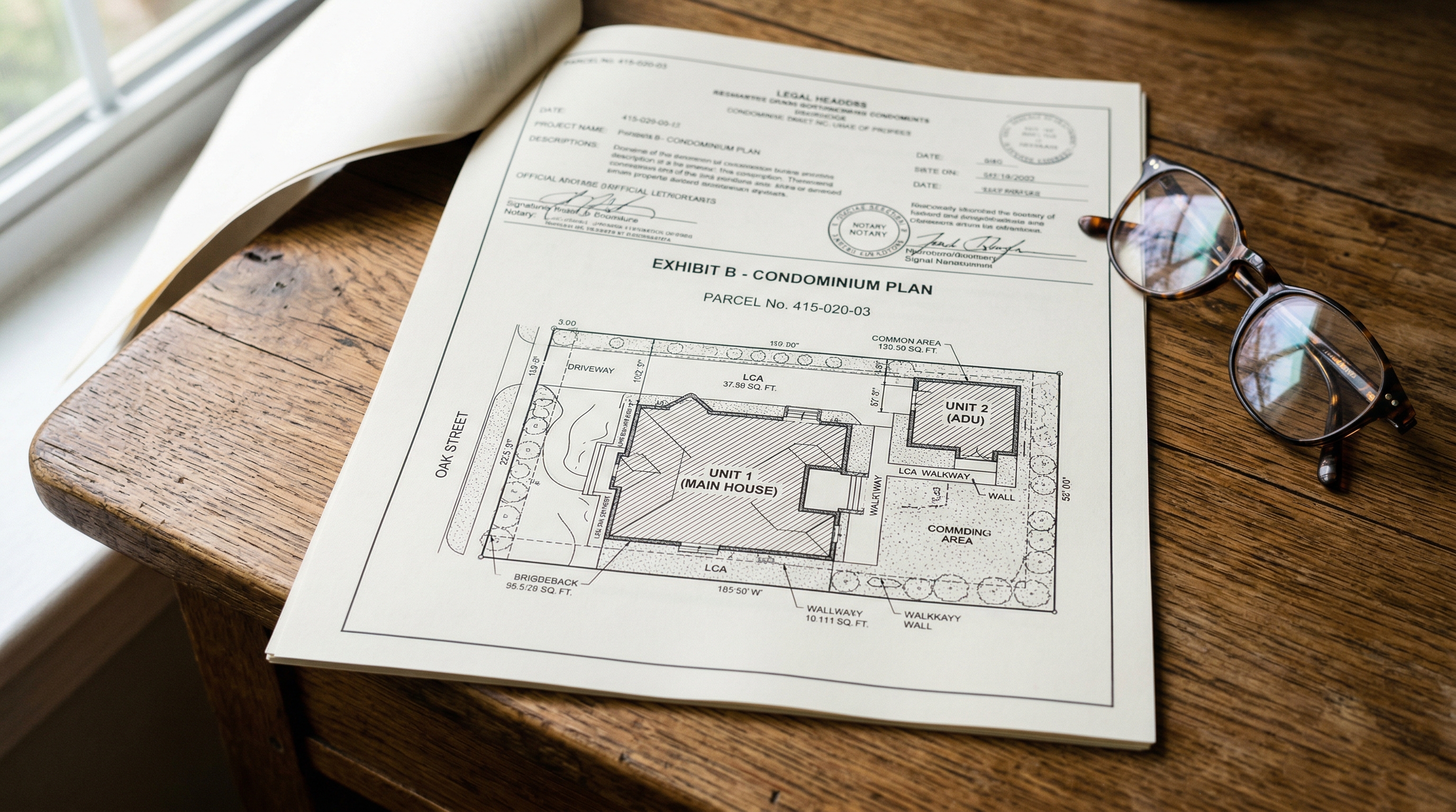 Condominium ownership map document for ADU separation